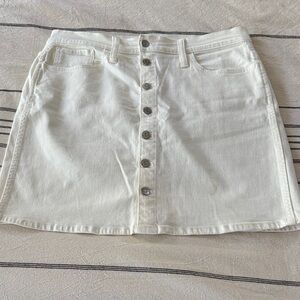 Madewell Off-White Button-Front A-Line Skirt